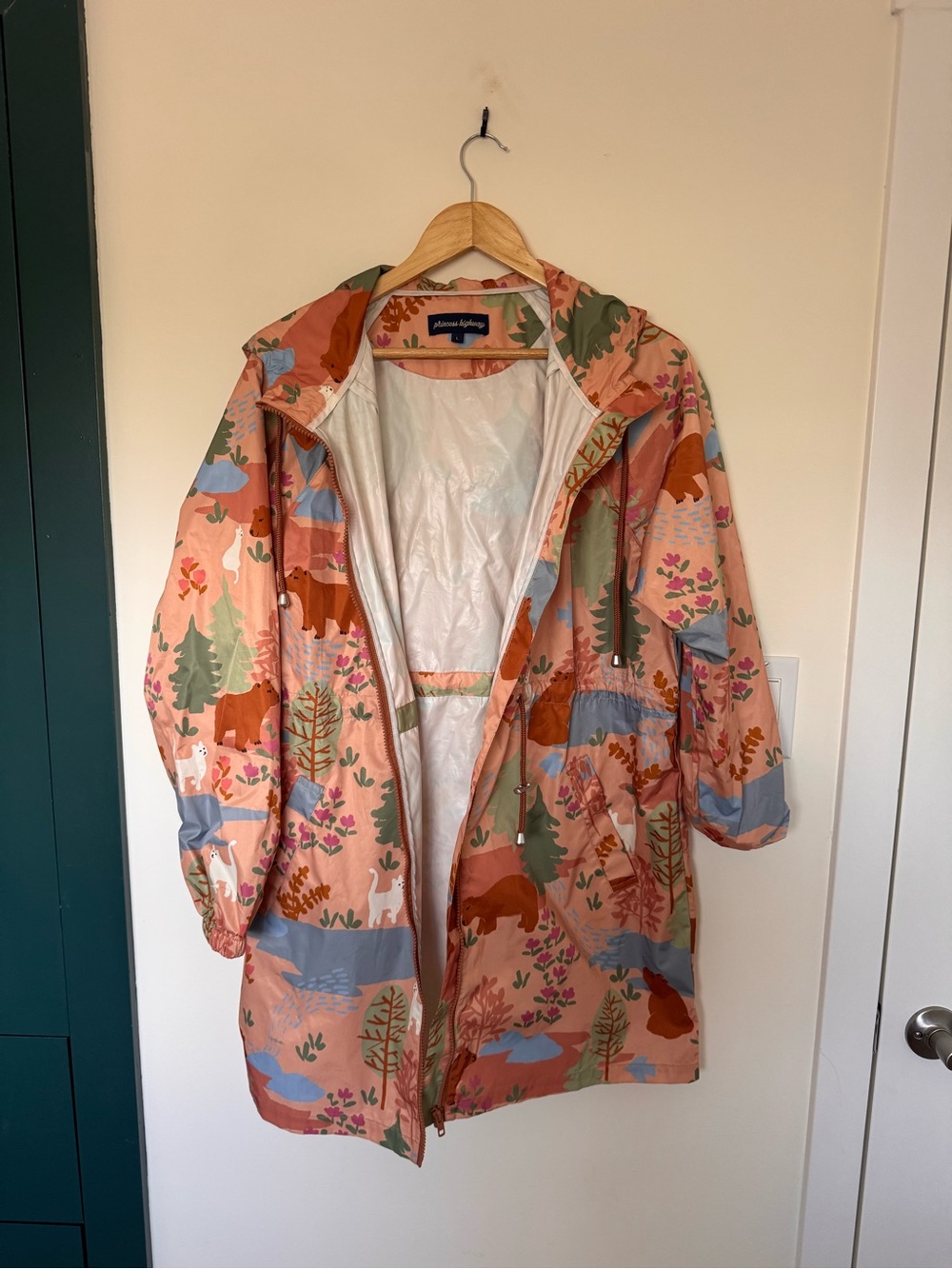 Princess Highway Peach Woodland Critter Hooded Raincoat